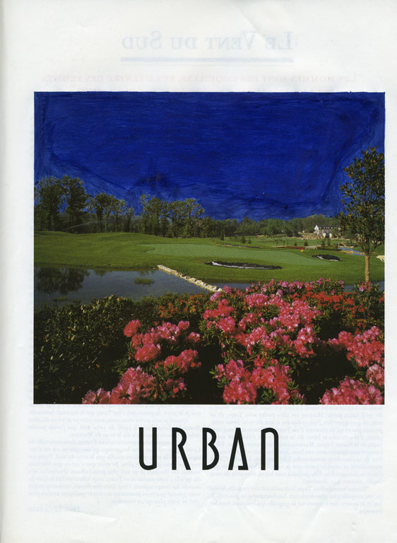 Claude Closky, ‘Untitled (Urban)’, 1992, blue ballpoint pen on printed matter, 29,5 x 22 cm.